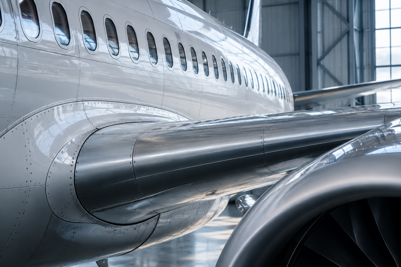 Illustration of aircraft airframe panels and wing structure